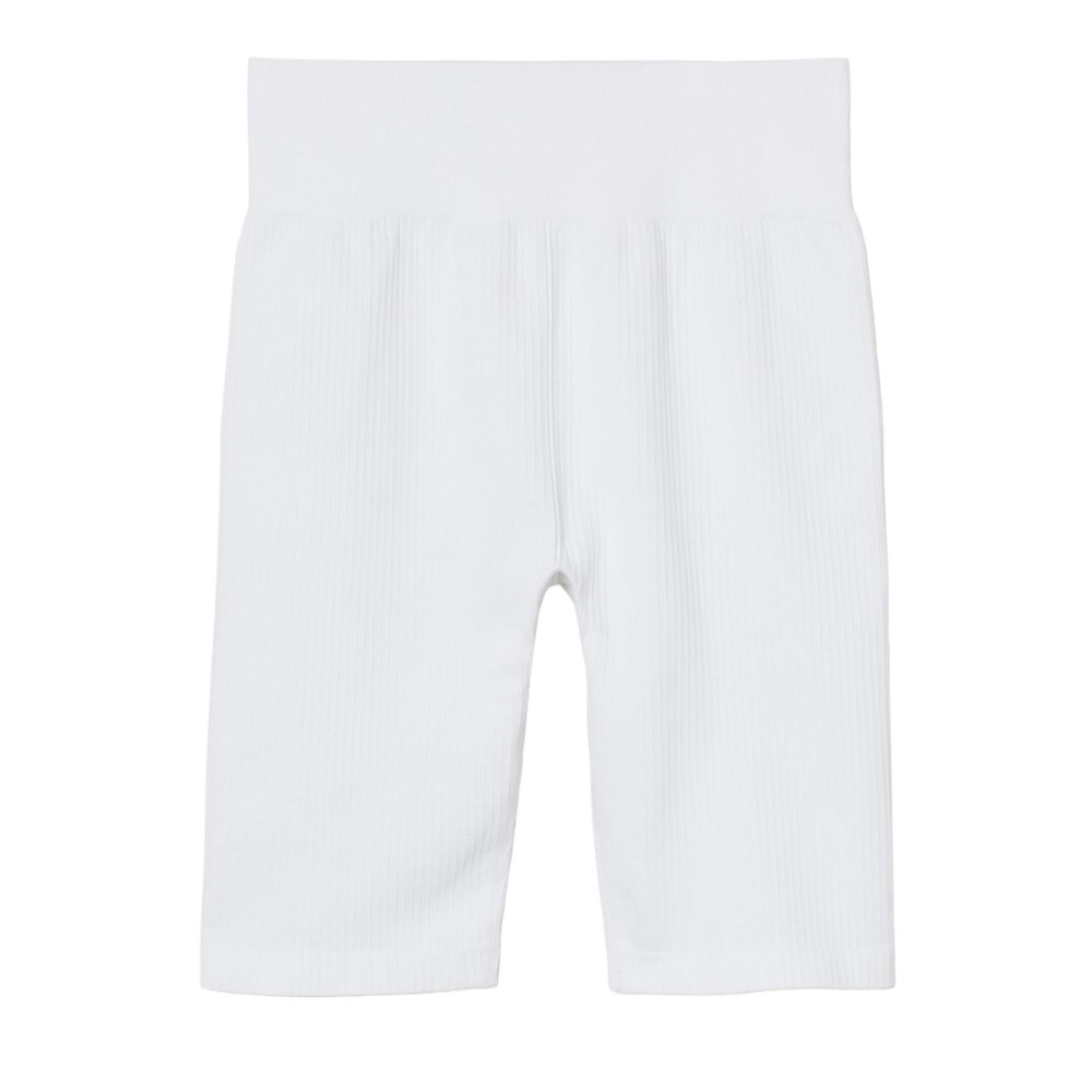 Zara Seamless Ribbed Biker Shorts – Limitless Contour – White – Small – NWOT - Picture 2 of 4